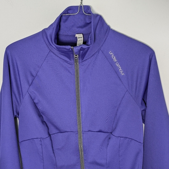 Under Armour Women's size Small Full Zip Jacket Purple Slim Fit Pockets Outdoor - Picture 2 of 11